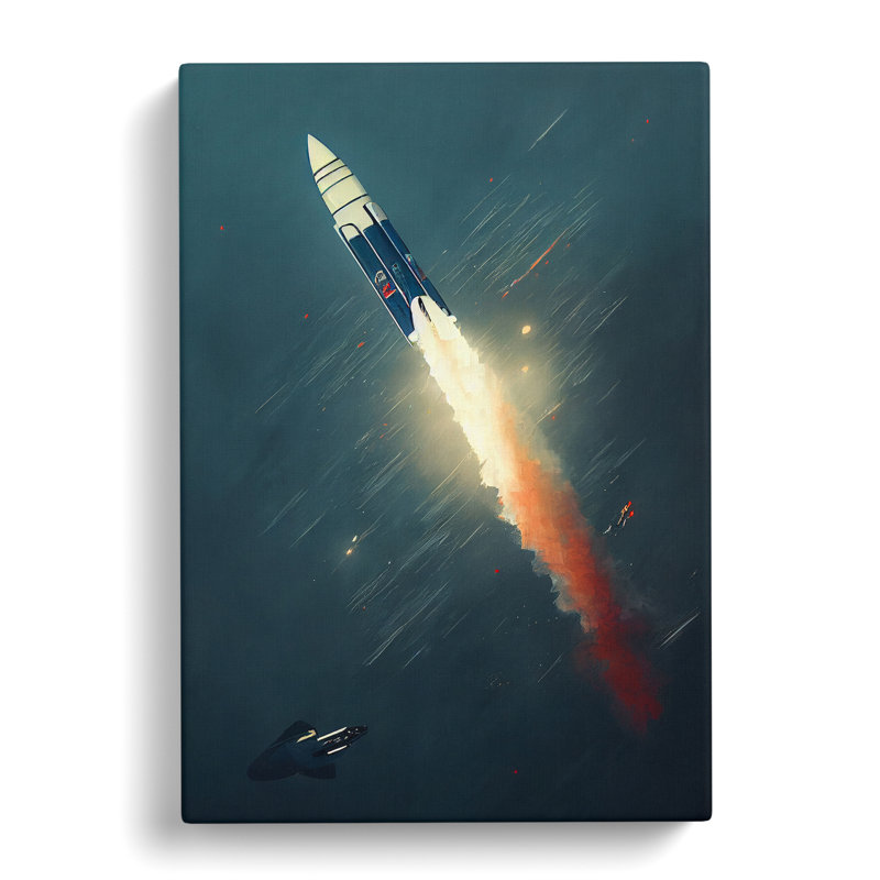 Spectacular Spaceship Rocket - Wrapped Canvas, 50cm H x 35cm W x 3cm D