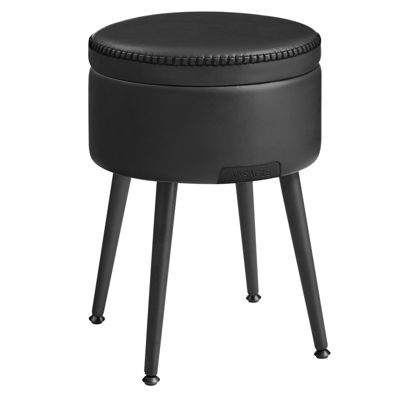 Steel Accent Stool, Black