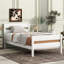Lit simple blanc en bois massif avec tête de lit-1112540401