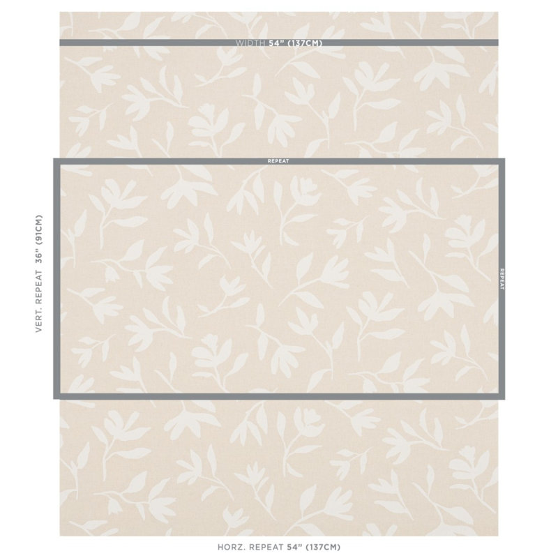 Tissu Laurel, Blanc / non blanchi
