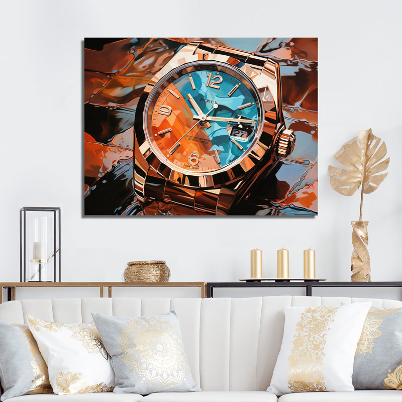 Montre de luxe bronze Infinity II, H 12 po x l 20 po x P 1 po, Toile tendue