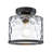 Alixandra 1-Light Clear Hammered Glass Semi Flush Mount-964493508