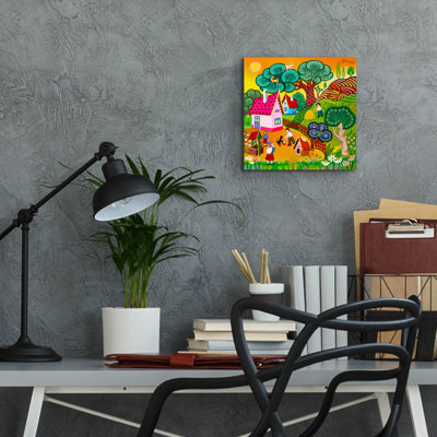 Epic Art 'The Goat Tree'  by Koday Acrylic Glass Wall Art, 12" x 12"