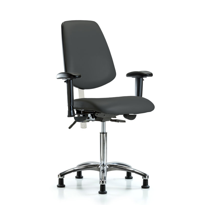 Chaise de tâches ergonomique Octavia, Anthracite, Patins, Non inclus
