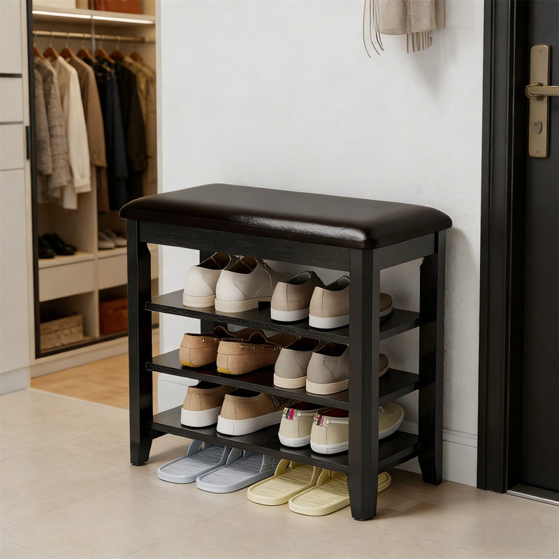 Range-chaussures en bois de qualité supérieure pour la maison, H 20,4 po x l 31,4 po x P 11,8 po