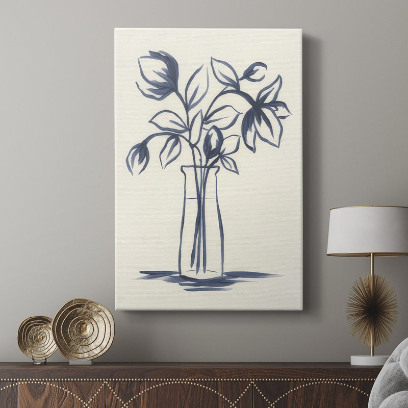 Indigo Bud Vase I - galerie sur mesure, H 48 po x l 32 po