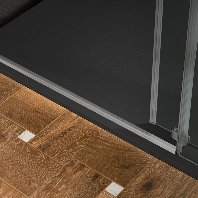 59" L X 35.4" W Solid Surface Low-Profile Shower Base: Non-Slip, Reversible Drain, Wheelchair-Friendly, Available in 4 Colors