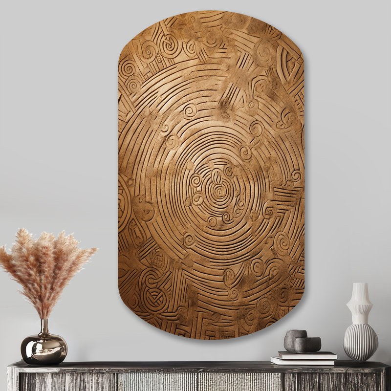 Tenesha - Boho Feather Cylindre en forme de cylindre, art mural asymétrique en métal, H 43 po x l 23 po
