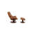 Carolynn 33.5" Wide Leather Match Manual Reclining Swivel Chair with Ottoman-1948895461