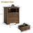 Modern Nightstand With Charging Station, 2 Drawer Bedside Table With USB & AC Outlets, Walnut Wood End Table With Open Shelf, Handleless Bedroom Night Stand-633363183