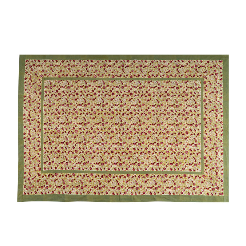 Durkee Rectangular Tablecloth, 128" x 71", Red/Green