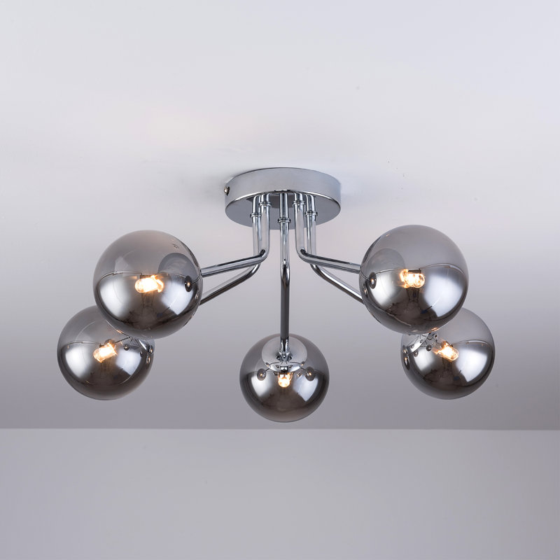 Broadus Glass Spotlight, Smoke, Chrome