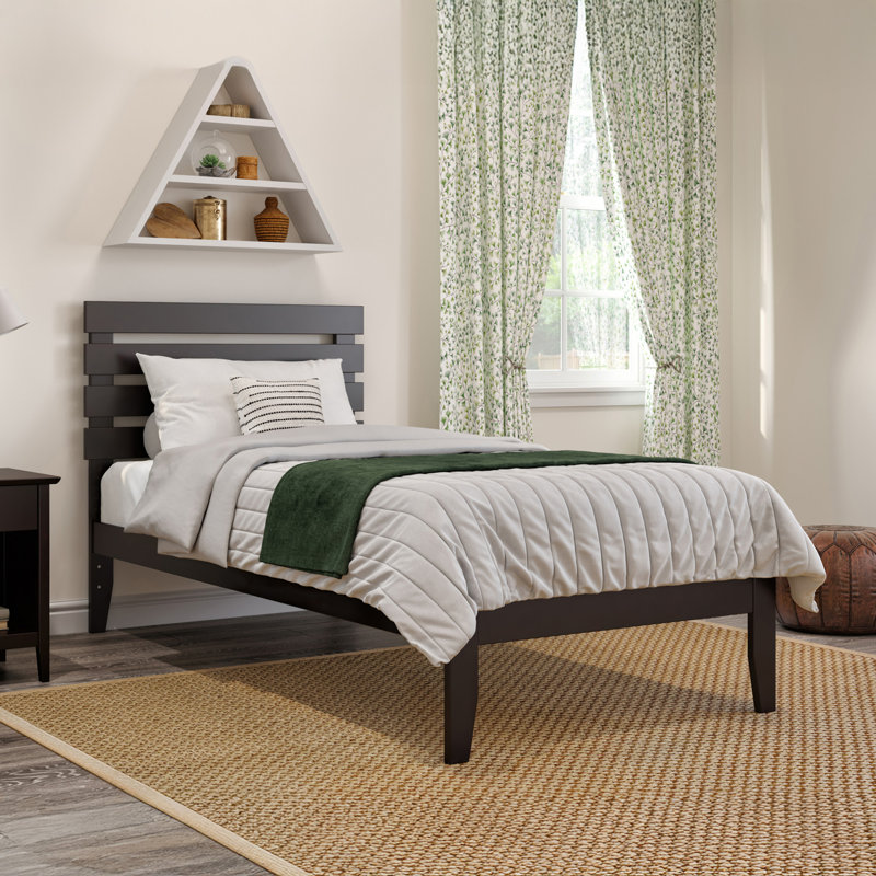 Giga Premium Wood Farmhouse Platform Bed, Twin, Espresso
