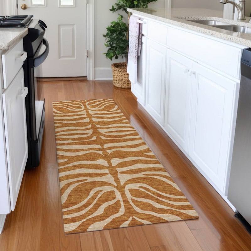 Tapis à imprimé animal de qualité supérieure lavable à la machine Kian AMF1042, Tapis de couloir 2 pi 3 po x 7 pi 6 po
