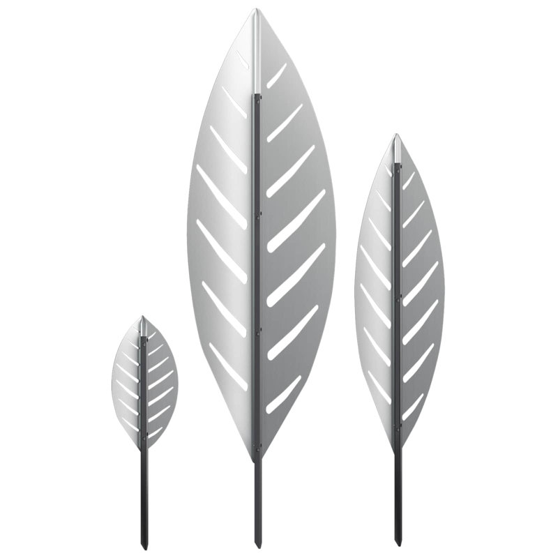 Garden Stake Ornaments Decorative Stakes Outdoor Metal Leaf Yard