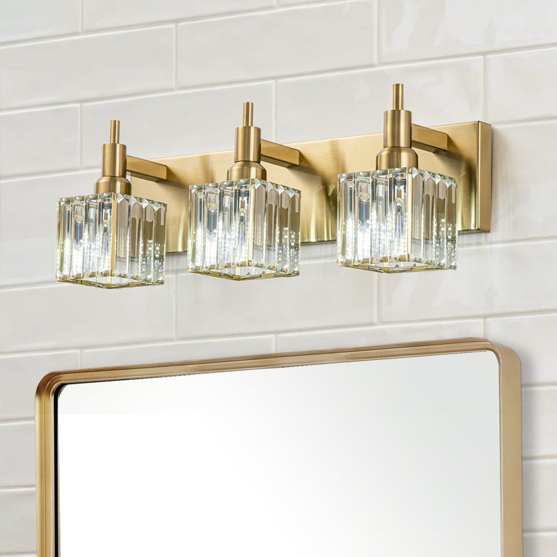 Éclairage pour meuble-lavabo à intensité variable Taevion, 3 lumières, Or