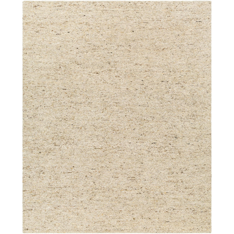 Wool Area Rug in Beige, Rectangle 9' x 12'