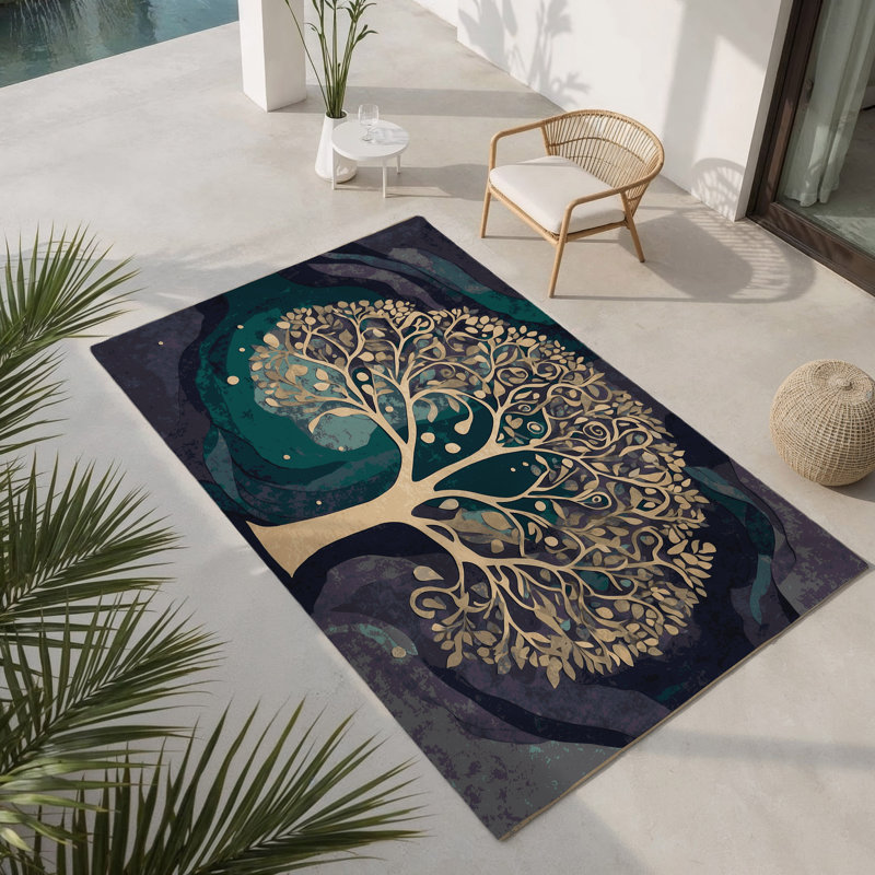 Tapis intérieur et extérieur Galactic Greenery, Rectangulaire 2 pi x 3 pi