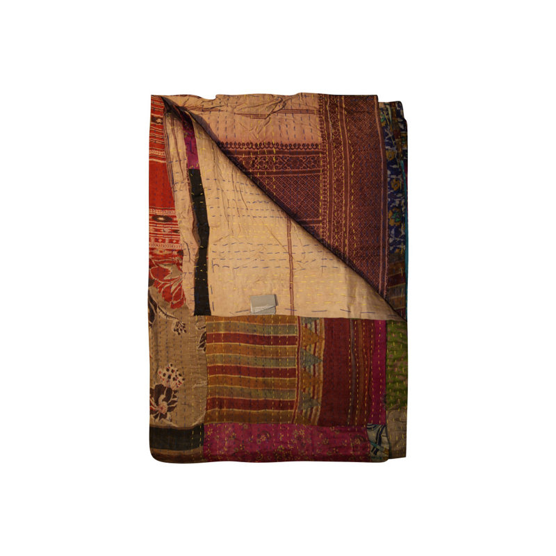 Couverture en coton, Bourgogne / Brun