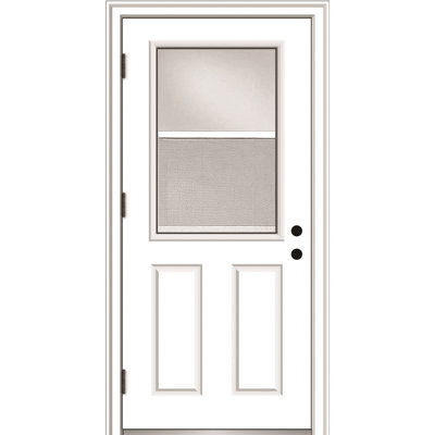 Clear Glass 80'' Paneled Fiberglass Front Entry Doors