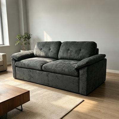 Canapé surdimensionné deux places, large et profond de 185 cm, avec accoudoirs moelleux et dossier capitonné, confort douillet pour le salon, Apartment4