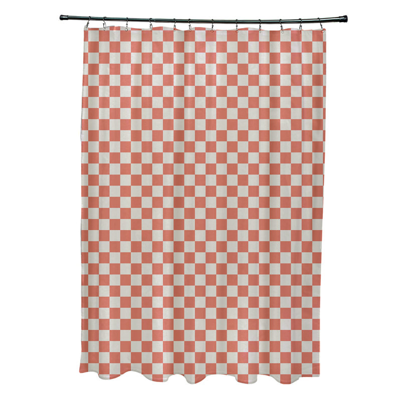 Rideau de douche simple Geartsje, Corail / avoine