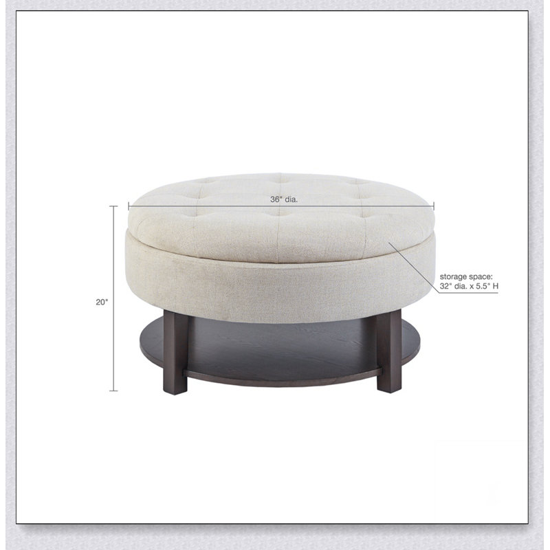 Repose-pieds capitonné rond en polyester