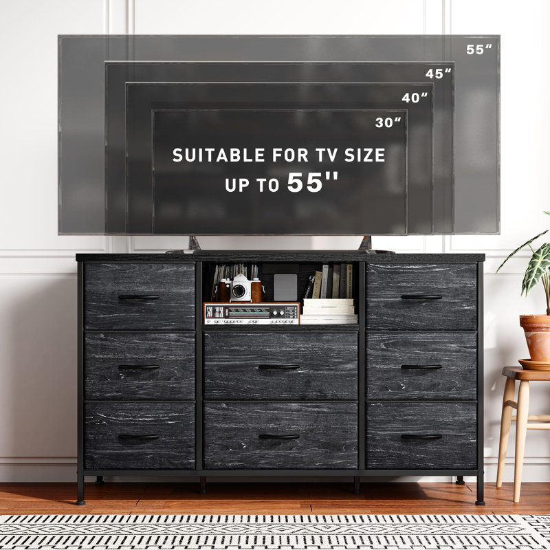 Alfie-Thomas 8 - Drawer Dresser, Black