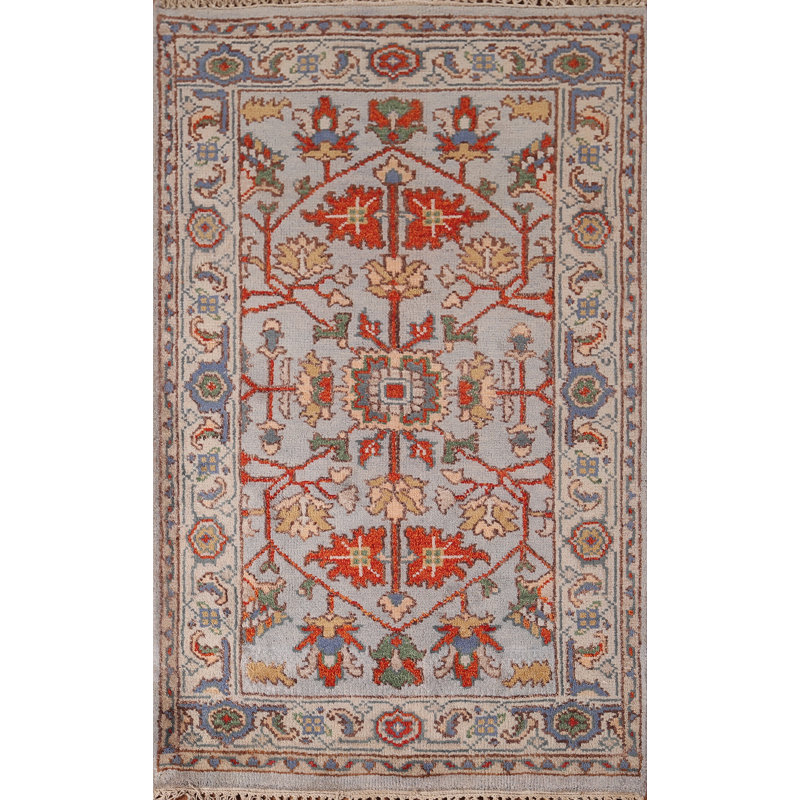 Tapis pour vestibule indien en laine noué à la main Oushak 3 x 5