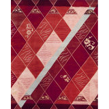 Presidential Hand Knotted Geometric Area Rug in Red/Pink