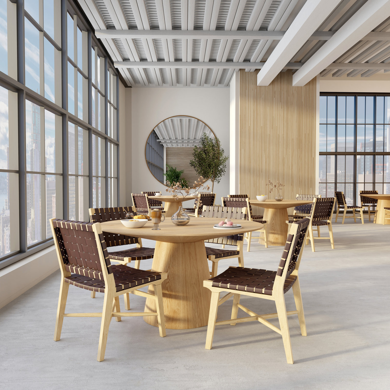 Adara 53" Oak Dining Table, 53.2" W x 53.2" L, Oak