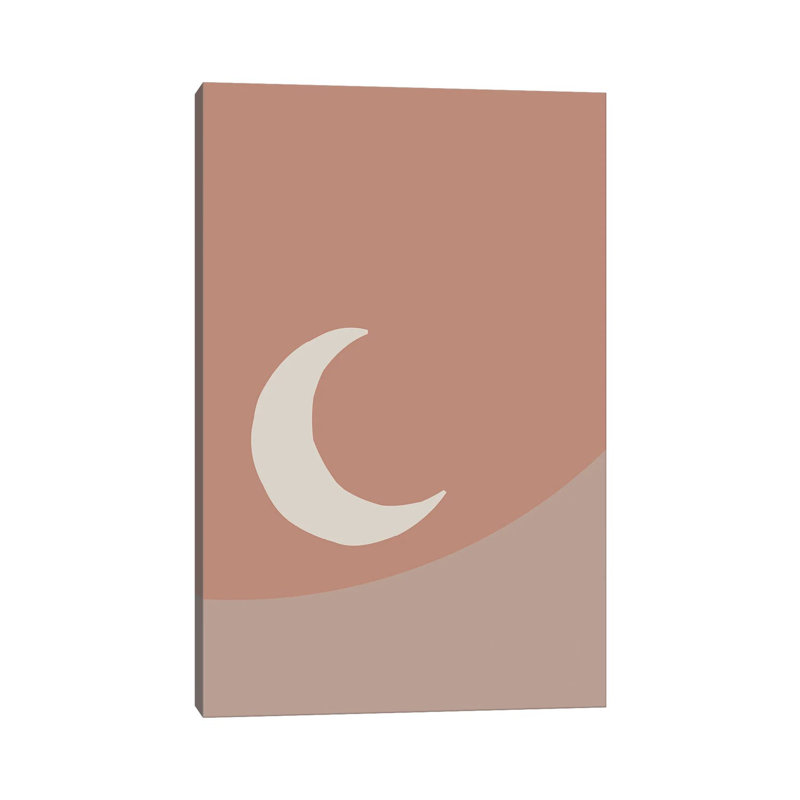 La lune - impression d'art graphique, Toile tendue, Pas de tapis, H 12 po x l 8 po x P 0,75 po
