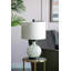 Lampe de table en verre blanc et gris 14 po x 14 po x 23 po