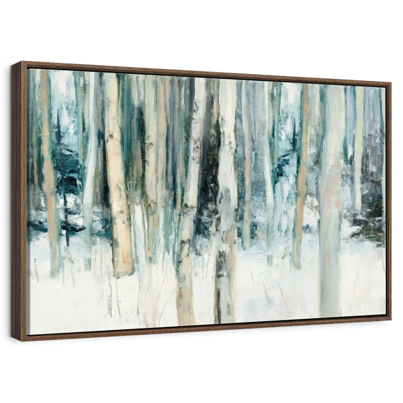 Winter Woods III, Cadre flottant en noyer, 43 po x 29 po