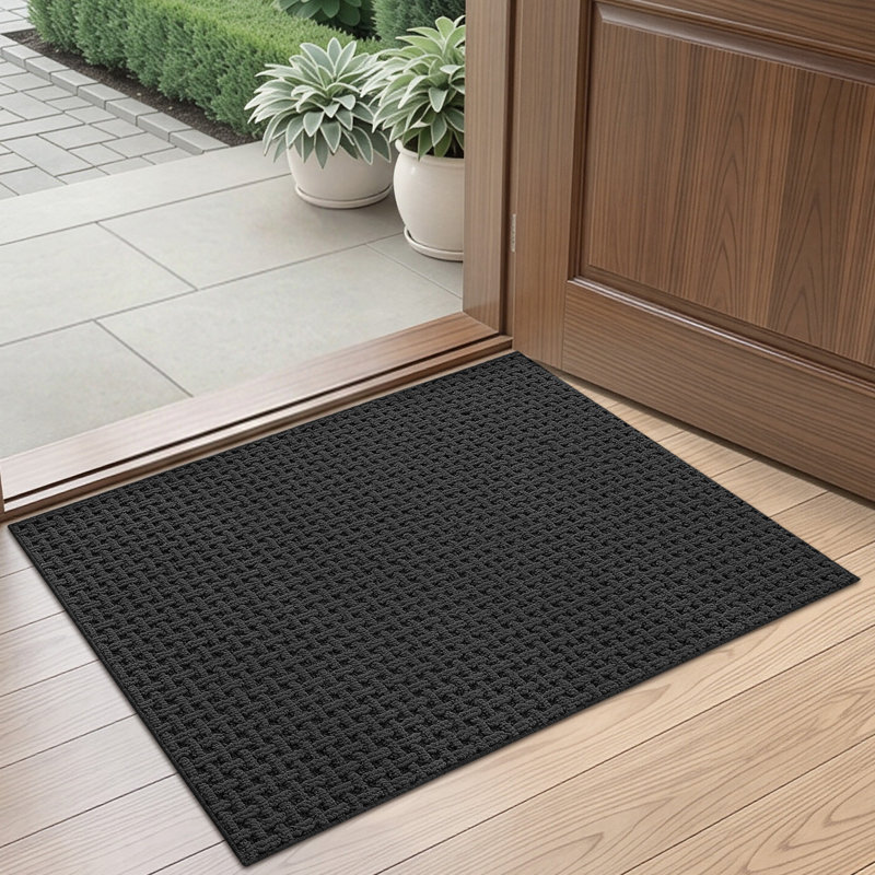 Paillasson intérieur antidérapant lavable, Gris foncé, 24"Wx36"L