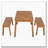 3-Piece Diagonal-Grained Acacia Wood Table & Bench Dining Set