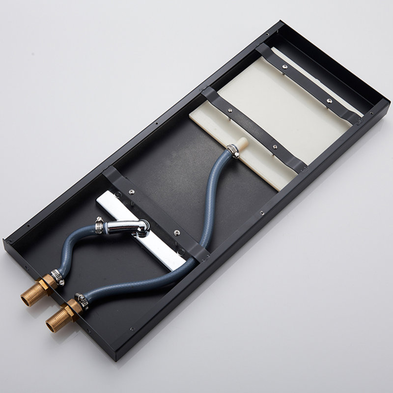 Thermostatic Concealed Bathroom Shower Set Rain Waterfall Head Mixer Tap Black