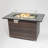 Propane Gas Fire Pit Table, 50000 BTU Rectangular Fire Pit, Tile Tabletop With Beautiful Wicker Base