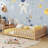 Natural Pine Twin Roof Floor Bed For Kids-765480324-765480327