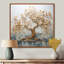 Arbre doré dans un lac au début du printemps I - décoration murale arbre-816441211-816441207