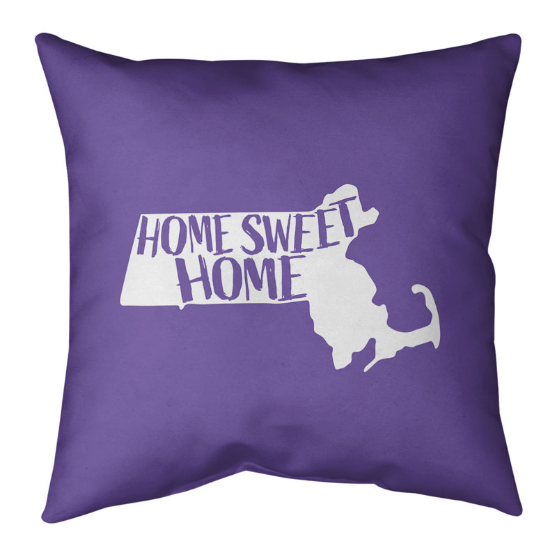 Reversible Throw Pillow, 18" H x 18" W, Purple, Texas