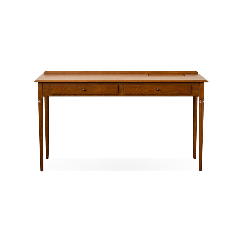 Cherry Rectangular Solid Wood with 2 drawers desk