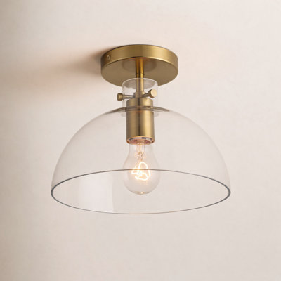 Martins Single Light Glass Semi Flush Mount