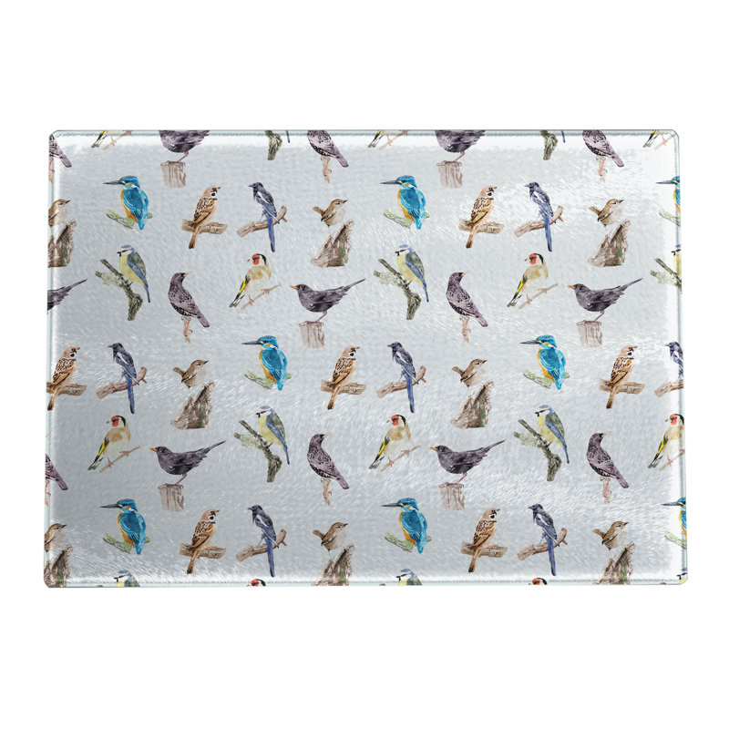 Garden Bird Pattern A4 Textured Chopping B, 28.50cm L x 20cm W