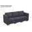 Vevey 3-Seat Corduroy 83.4'' Wide Sectional Storage Sofa Lounge Apartment Couch-502698922