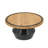 12" Round Rustic Decorative Tray With Wooden Top And Iron Base