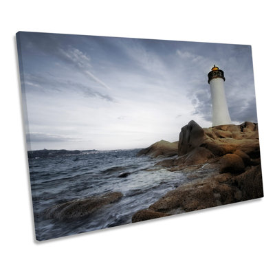 Sardinia Lighthouse Italy Mediterranean 1 Piece Wrapped Canvas Wall Art
