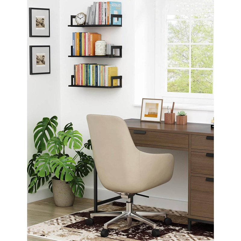 Set Of 3 , 17" Floating Wall Bookshelves, Black