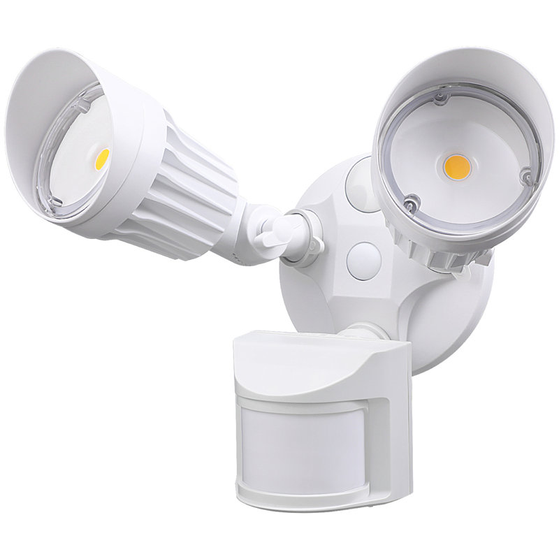 2 Head LED Outdoor Security Floodlight Motion Sensor, 3 Lighting Modes, 3000K, White