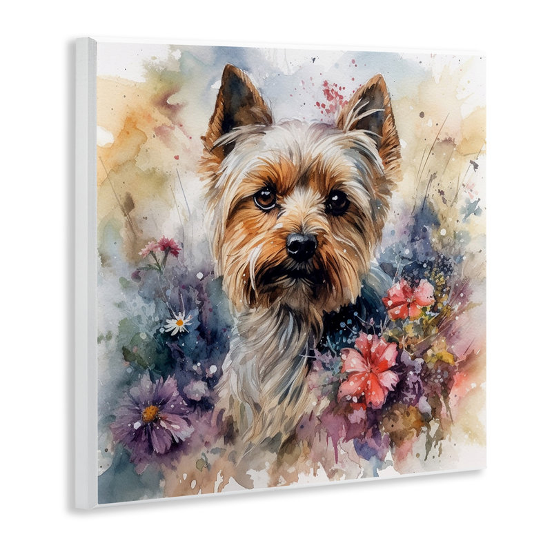 Art mural floral orné de Yorkie par Ryley Gray
